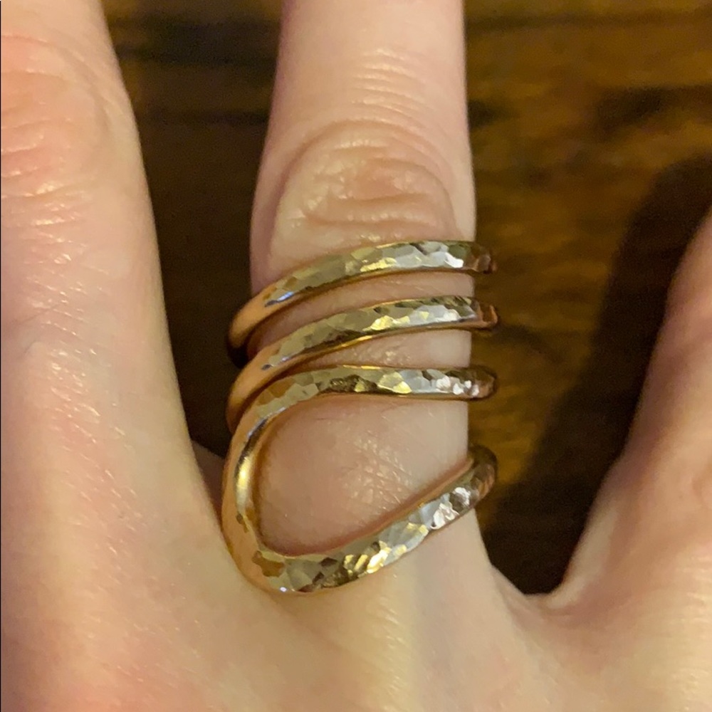 Nib Size 5 Gold Plated Modern Snake Ring - image 5